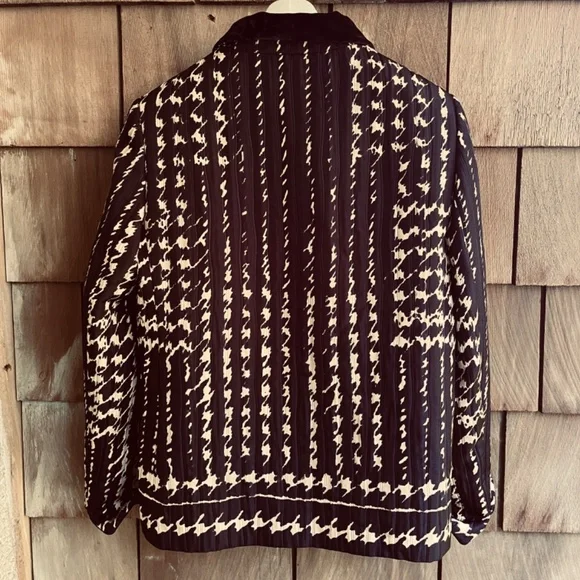 Lapine Blanche Japanese Vintage Y2K Quilted Silk Jacquard Velvet Lined Jacket M - Picture 12 of 16